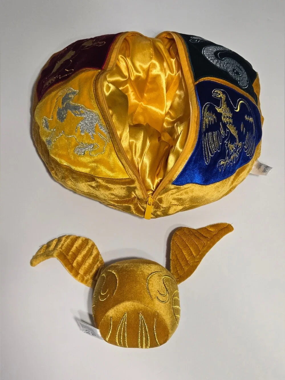 Harry Potter Golden Snitch Hogwarts Crest Transforming Plush Pillow 15” NWT